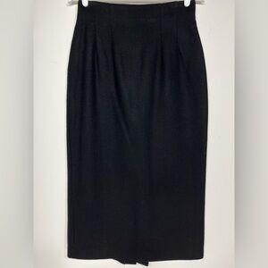 Isaac Hazan 100% wool skirt midi black size 8